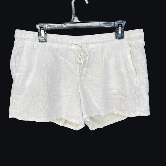 Ana Shorts Womens Large Cream Pull On Lined Cotton - Picture 1 of 11